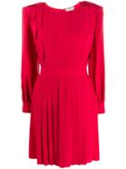 Fendi Pleated Shift Dress - Red