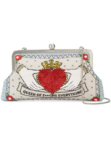 Sarah's Bag Embroidered Clutch - Nude & Neutrals