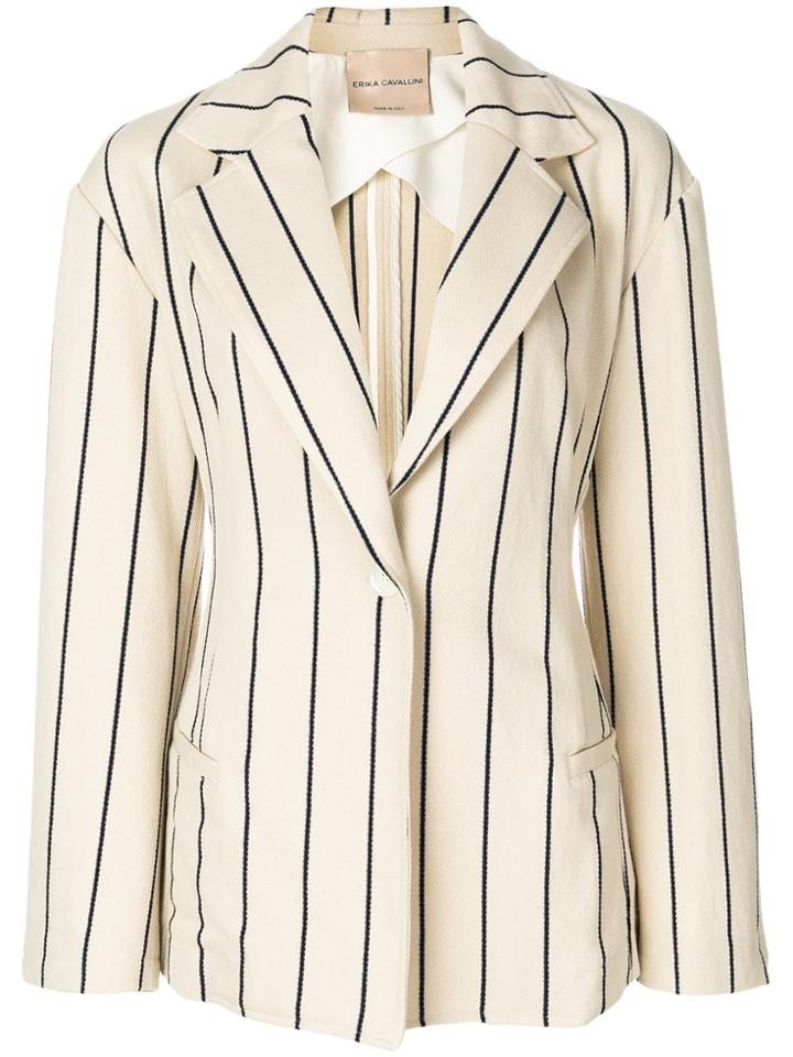 Erika Cavallini Striped Blazer - Nude & Neutrals