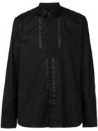 Les Hommes Satin Trim Shirt - Black