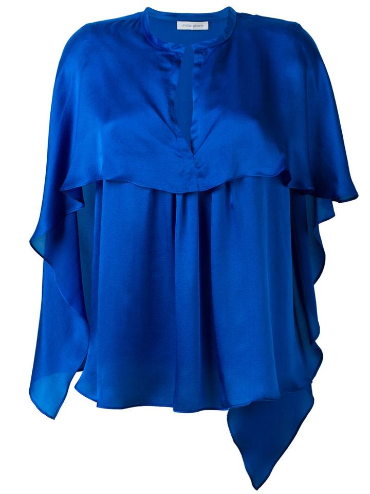 Christian Wijnants - Ruffled Blouse - Women - Silk - 40, Women's, Blue, Silk