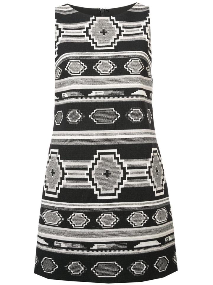 Alice+olivia Patterned Shift Dress - Black
