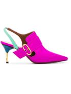 Darmaki Pink Holli 70 Satin Mules - Pink & Purple