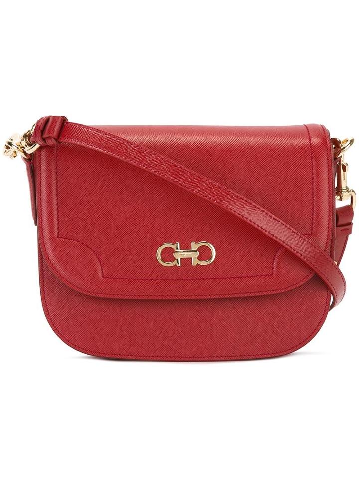 Salvatore Ferragamo 'greta' Shoulder Bag, Red, Calf Leather