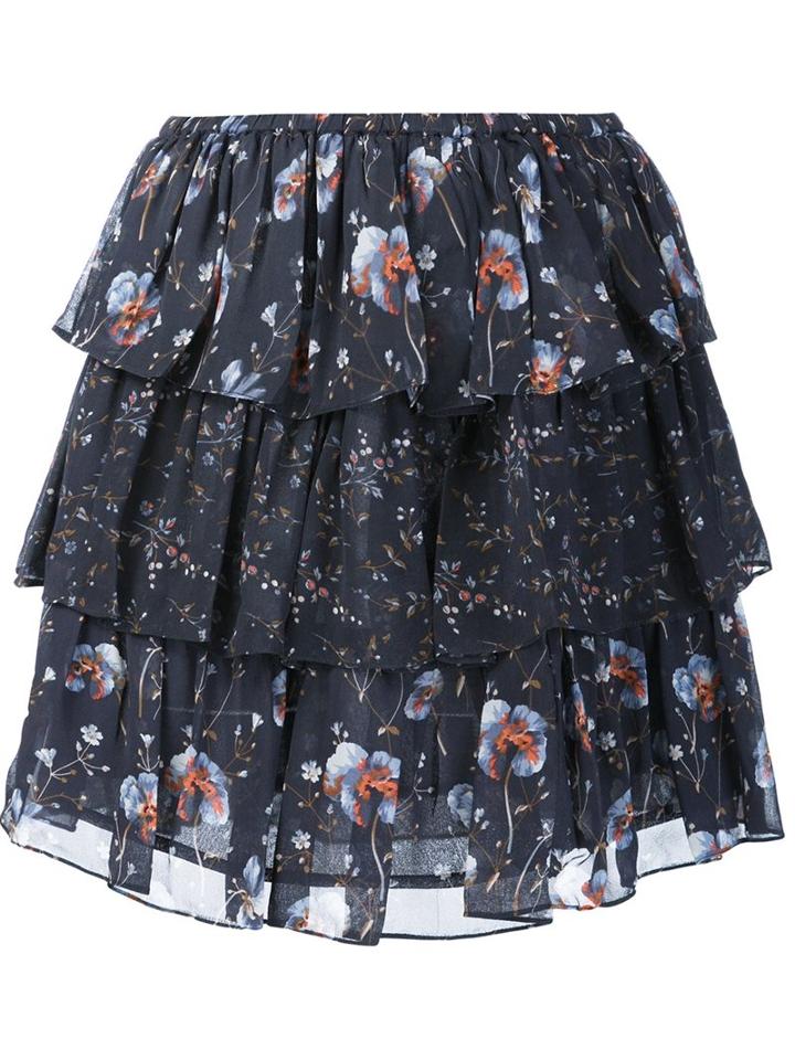 Ulla Johnson Ruffled Skirt, Women's, Size: Medium, Blue, Polyester/silk