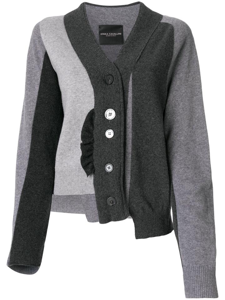 Erika Cavallini Asymmetric Patchwork Cardigan - Grey