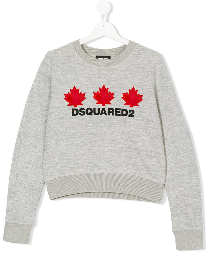 Dsquared2 Kids Maple Leaf Patch Sweatshirt - Grey