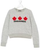 Dsquared2 Kids Maple Leaf Patch Sweatshirt - Grey