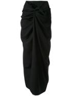 Yohji Yamamoto Knotted Long Skirt - Black