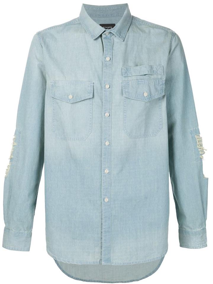 Stampd Light Wash Denim Shirt, Men's, Size: Small, Blue, Cotton