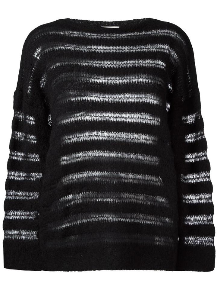 Saint Laurent Open Stitch Knitted Jumper, Women's, Size: Large, Mohair/wool/polyamide