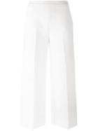 Msgm Cropped Tailored Trousers, Women's, Size: 40, White, Polyester/spandex/elastane/viscose