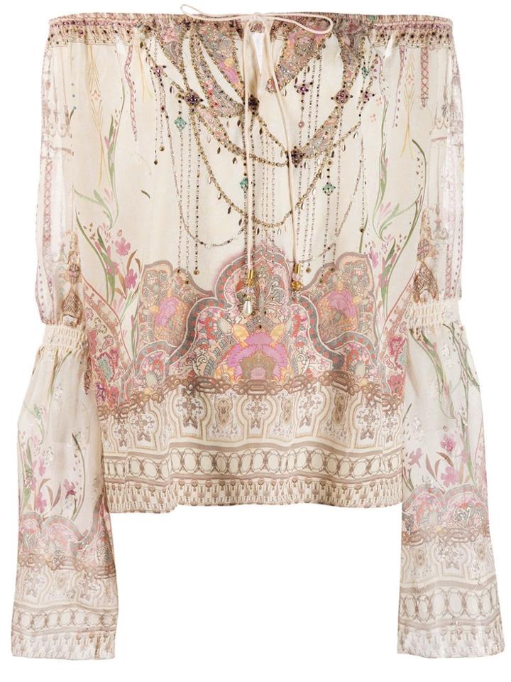 Camilla Off Shoulder Printed Blouse - Neutrals