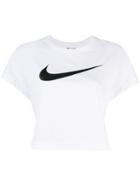 Nike Logo Printed Crop Top - White