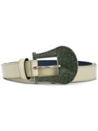 Golden Goose Deluxe Brand Glitter Buckle Belt - White