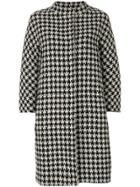 's Max Mara Houndstooth Check Coat - Black