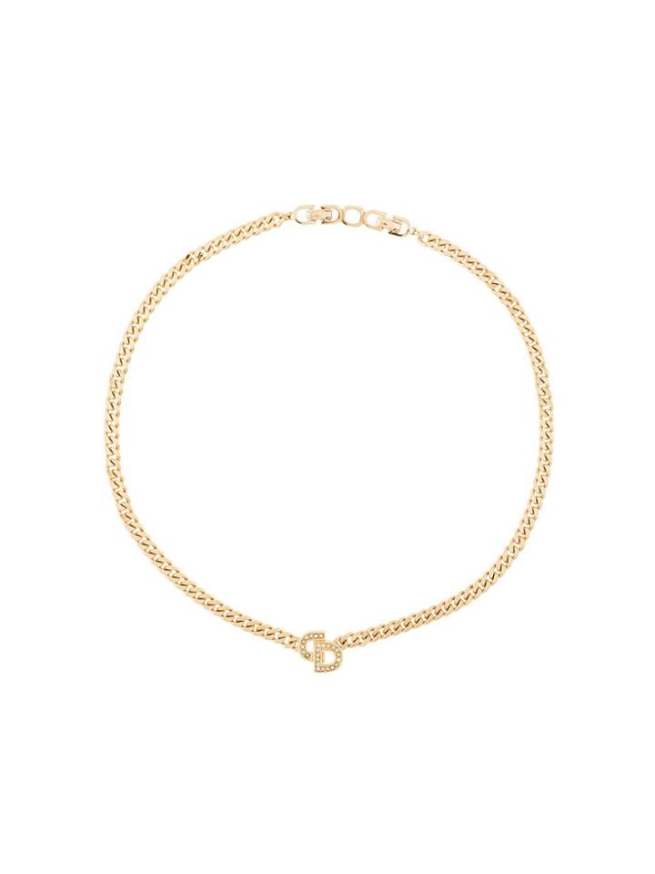 Christian Dior Pre-owned Cd Logo Short Necklace - Gold