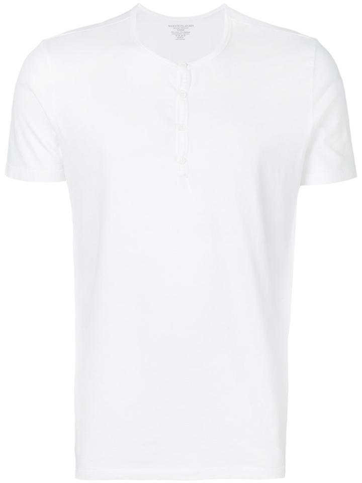 Majestic Filatures Short Sleeve Henley Top - White