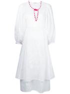 Vita Kin Embroidered Flared Dress - White