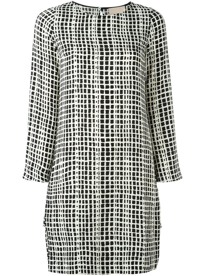 Erika Cavallini Side Slit Shift Dress, Women's, Size: 44, Black, Polyester/spandex/elastane
