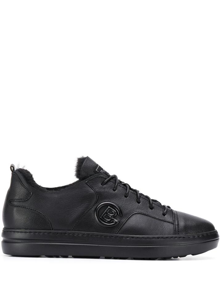 Baldinini Shearling Lined Lace Up Sneakers - Black