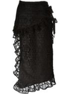 No21 Floral Lace Asymmetric Skirt