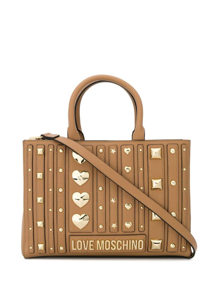 Love Moschino Studded Tote Bag - Brown