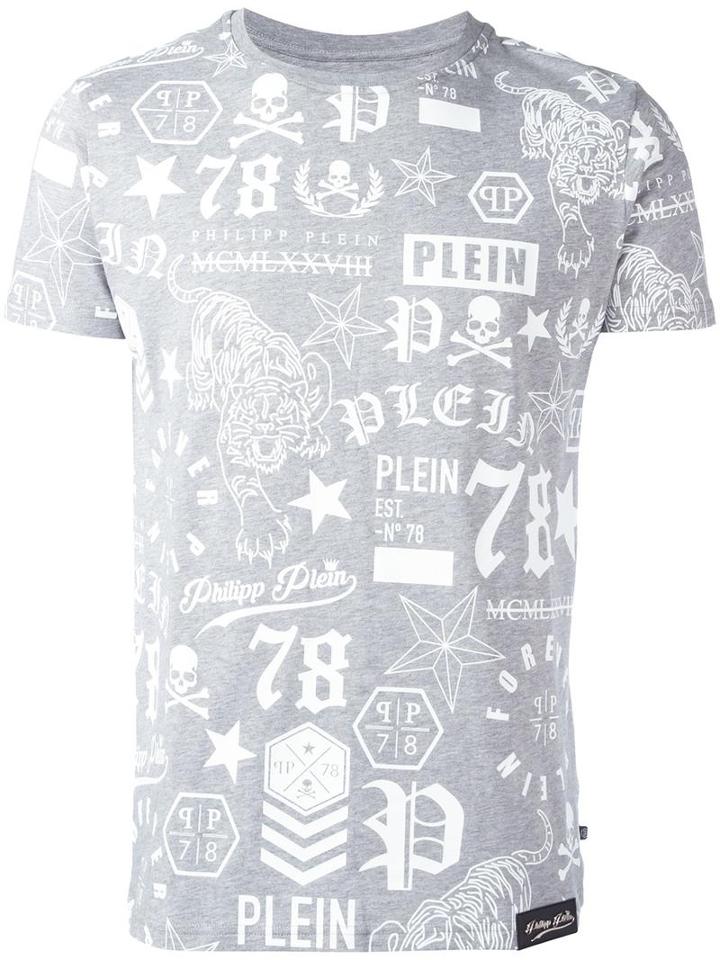 Philipp Plein So Black T-shirt, Men's, Size: Small, Grey, Cotton