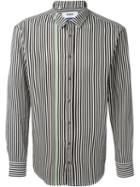 Msgm Striped Shirt, Men's, Size: 41, Black, Cotton