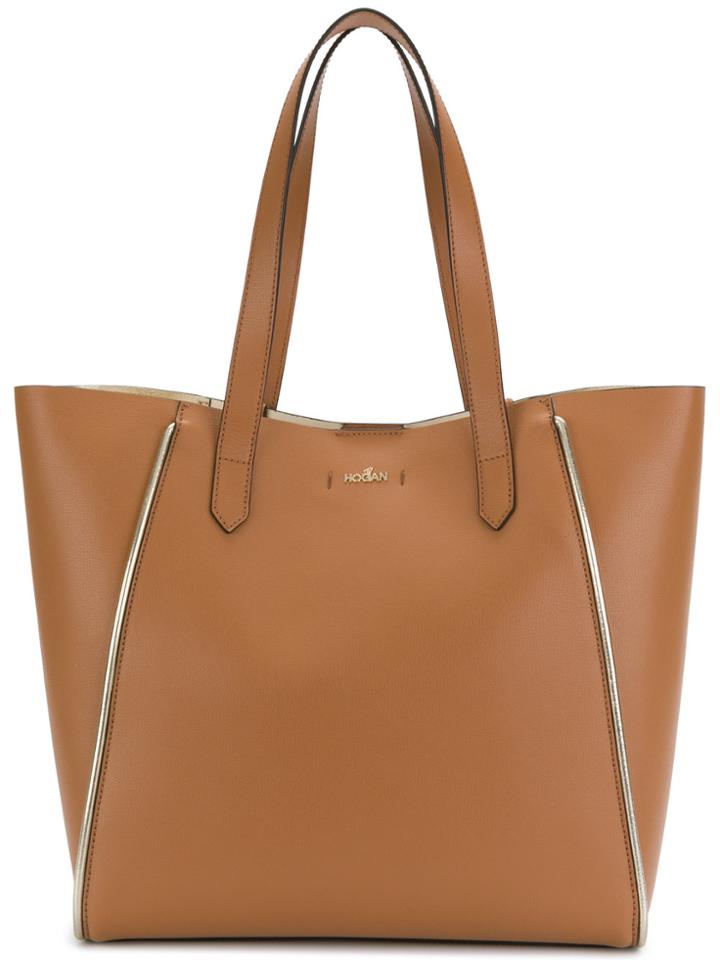 Hogan Logo Detail Tote - Brown