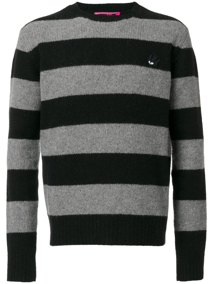 Mcq Alexander Mcqueen - Swallow Badge Striped Pullover - Men - Wool/cashmere - L, Black, Wool/cashmere