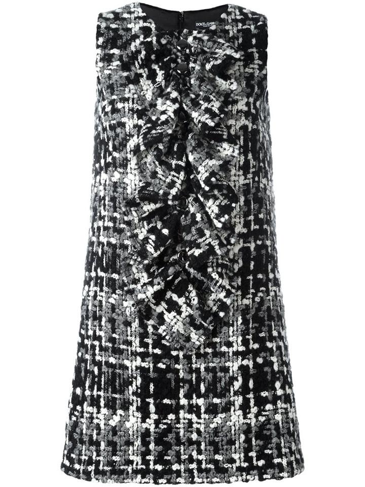 Dolce & Gabbana Tweed Dress, Women's, Size: 44, Black, Silk/cotton/acrylic/wool