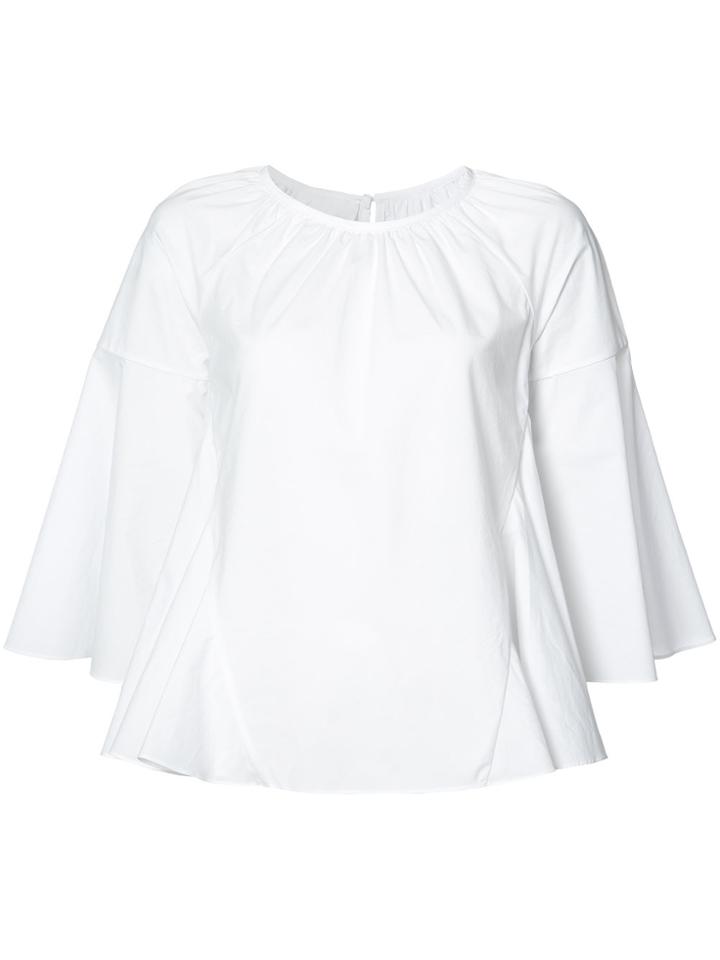 Co Flared Short Sleeved Blouse - White
