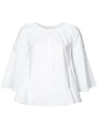 Co Flared Short Sleeved Blouse - White