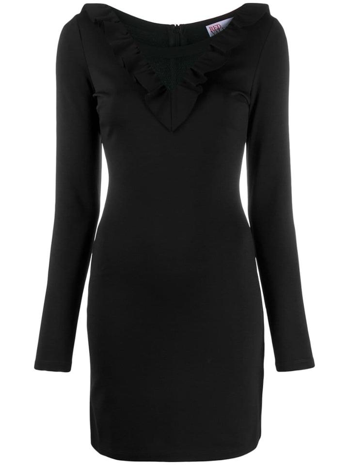 Red Valentino Red Valentino Mesh Insert Fitted Dress - Black