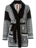 No21 Patterned Cardi-coat, Women's, Size: 40, Black, Polyamide/mohair/wool/virgin Wool