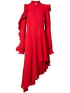 Magda Butrym - Asymmetric Ruffled Dress - Women - Silk - 36, Red, Silk