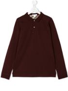 Burberry Kids - Longsleeved Polo Shirt - Kids - Cotton - 14 Yrs, Red