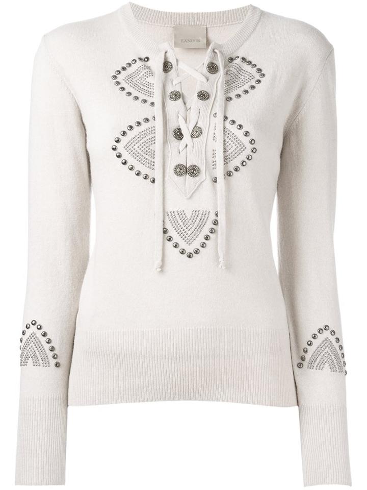 Laneus Studded Jumper, Women's, Size: 42, Nude/neutrals, Polyamide/viscose/aluminium/brass