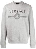 Versace Logo Print Sweatshirt - Grey