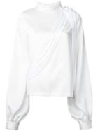 Donnah Mabel - Strings Blouse - Women - Polyester/acetate - 0, White, Polyester/acetate