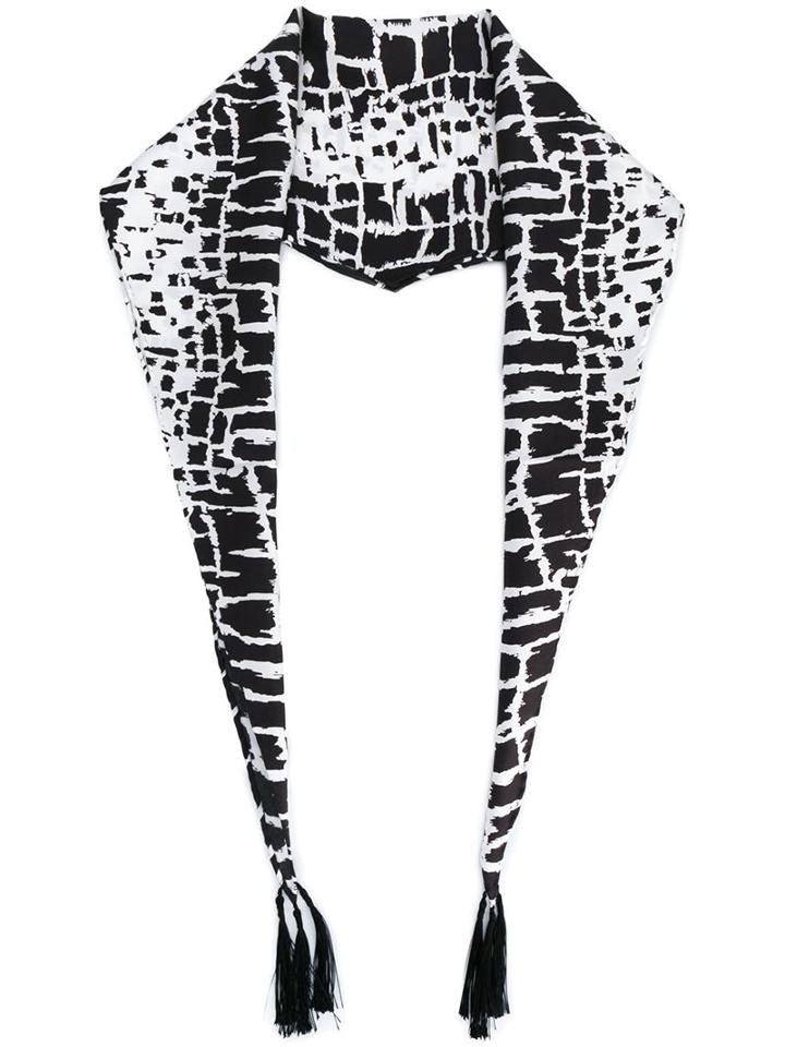 Haider Ackermann Printed Scarf, Black, Silk