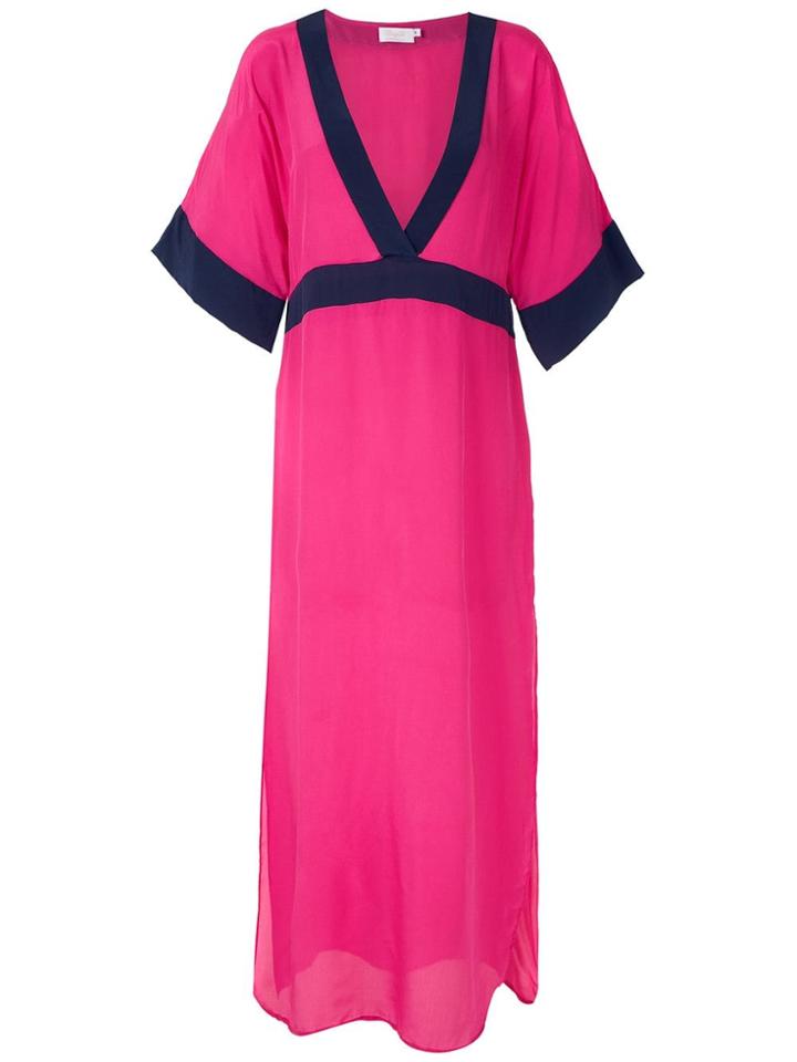 Brigitte Silk Midi Dress - Pink