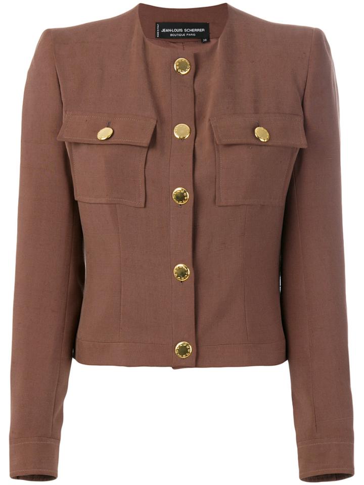 Jean Louis Scherrer Vintage Cropped Jacket - Brown