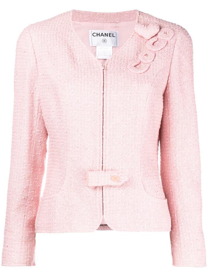 Chanel Vintage Logo-detail Bouclé Jacket - Pink & Purple