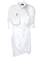 Alexandre Vauthier - Zipped Shirt Dress - Women - Cotton/spandex/elastane - 36, White, Cotton/spandex/elastane