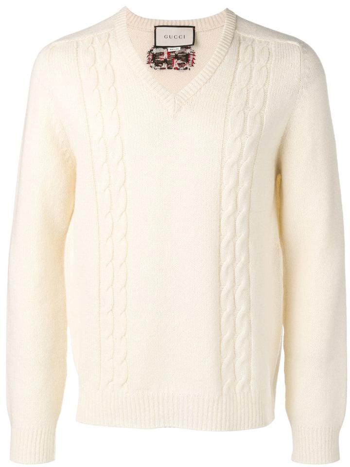 Gucci Cable-knit Sweater - White