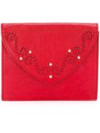Yves Saint Laurent Vintage Studded Clutch, Women's, Red