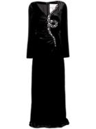 Valentino Snake Detail Evening Dress - Black