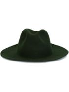 Études Wide Brim Hat, Men's, Size: 57, Green, Leather/wool Felt